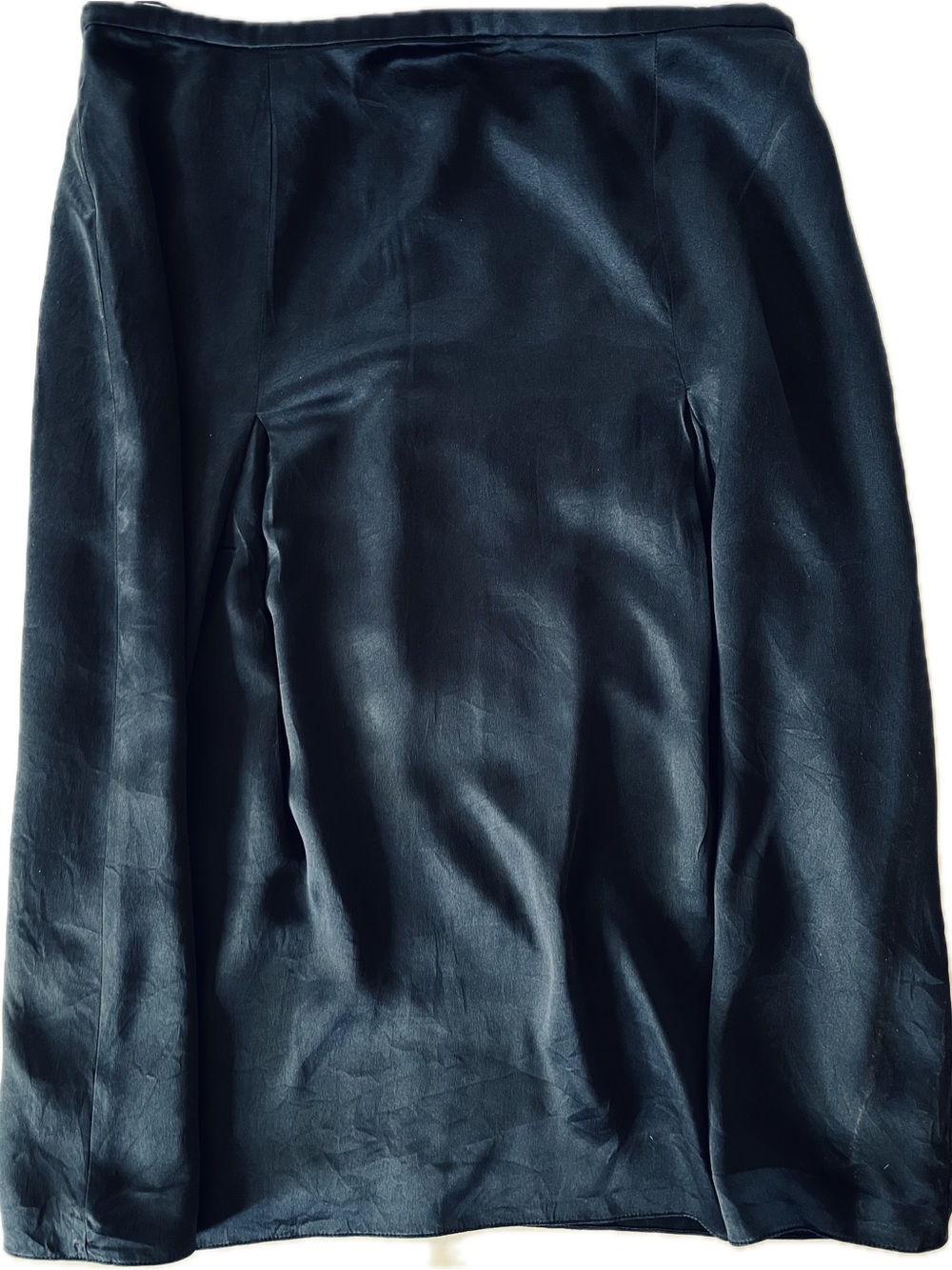 Cashmeres 100% Silk Navy Midi Skirt – Size 8